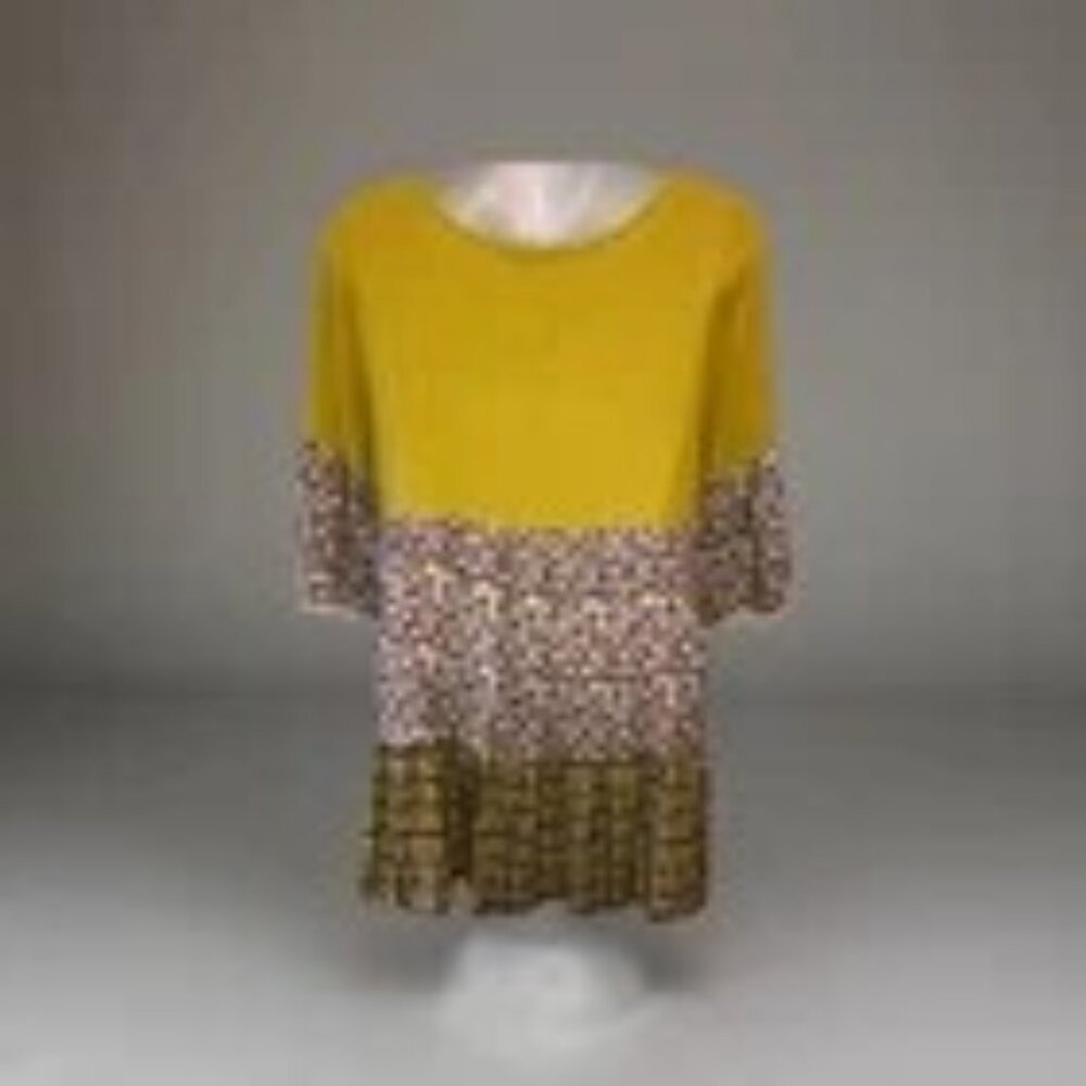 Umgee Women’s Boho Top, Multi-Color Floral Design with Fringe Accents, Size 1X.